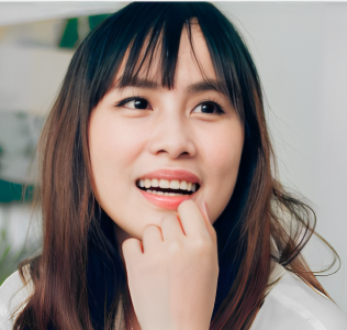 笑顔の女性
